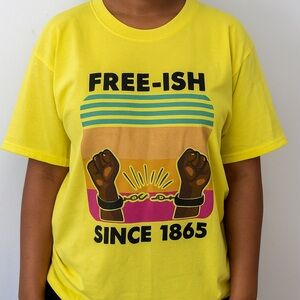 Women’s Juneteenth Yellow Graphic Tshirt
